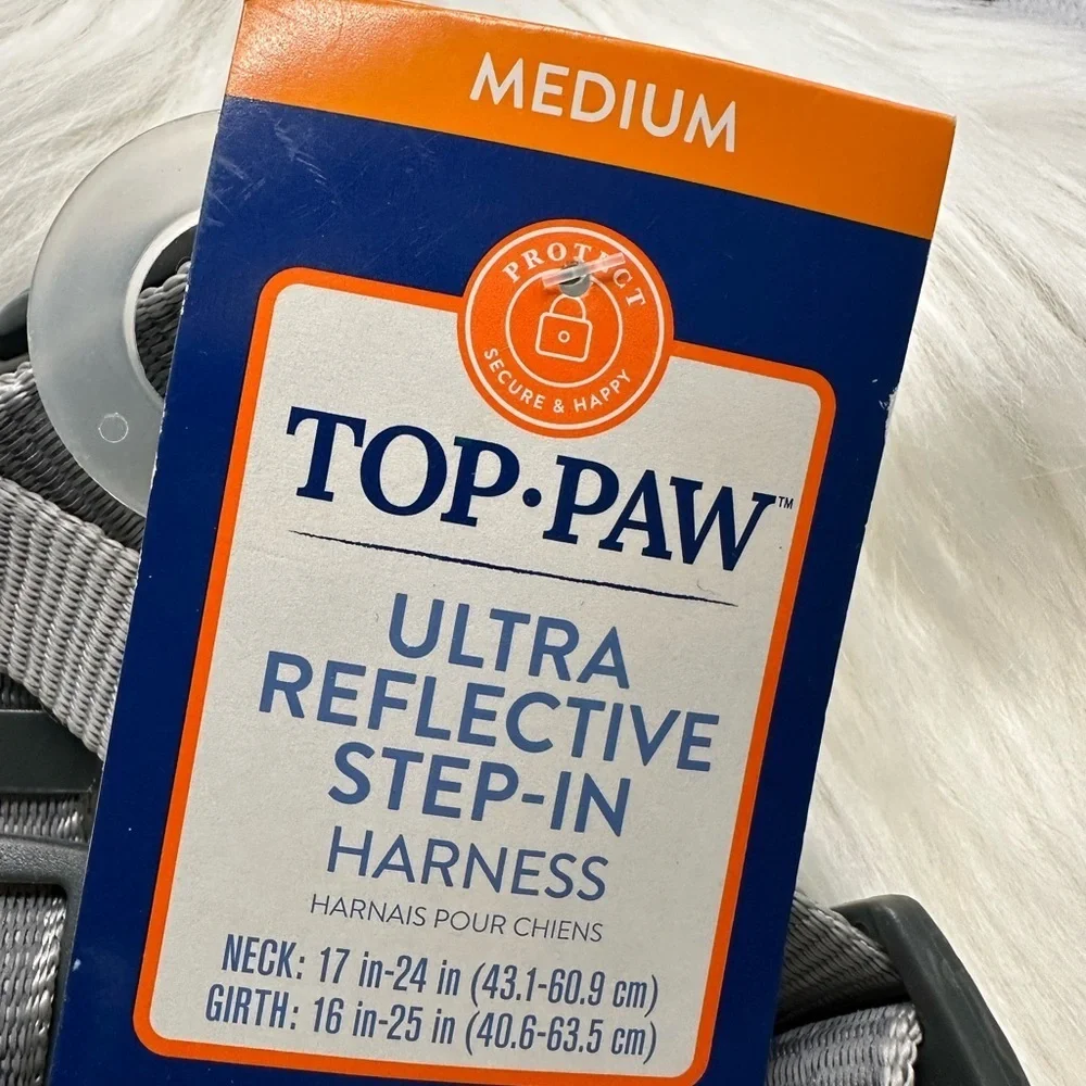 🩷5/$10 Top Paw Gray Reflective Dog Harness